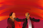 21.2.2011 Auch im Triumspf sachlich Wahlgewinner Olav Scholz mit Ehefrau Britta Ernst